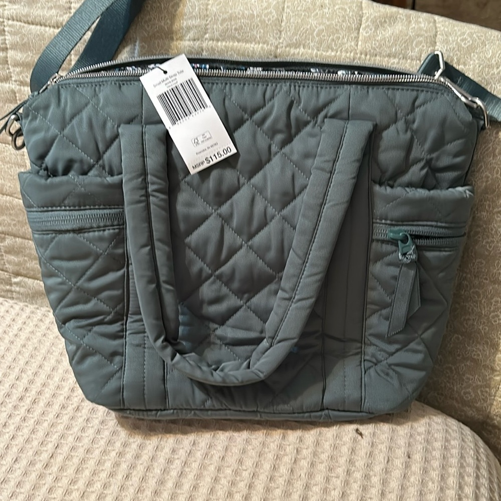Vera Bradley Small Multi-Strap Tote, Olive Leaf